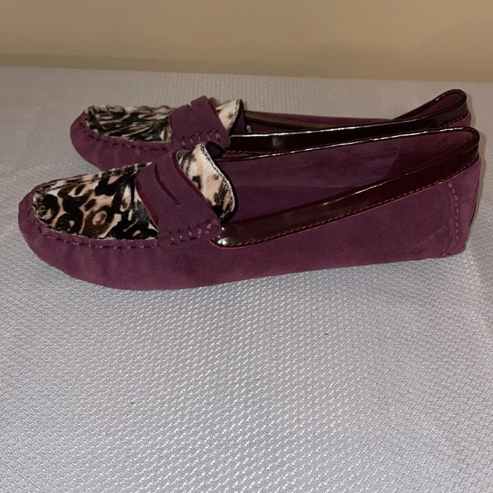 Gentle souls Kenneth Cole women’s loafers 8 slip on flats Mina cheetah purple - Picture 3 of 6